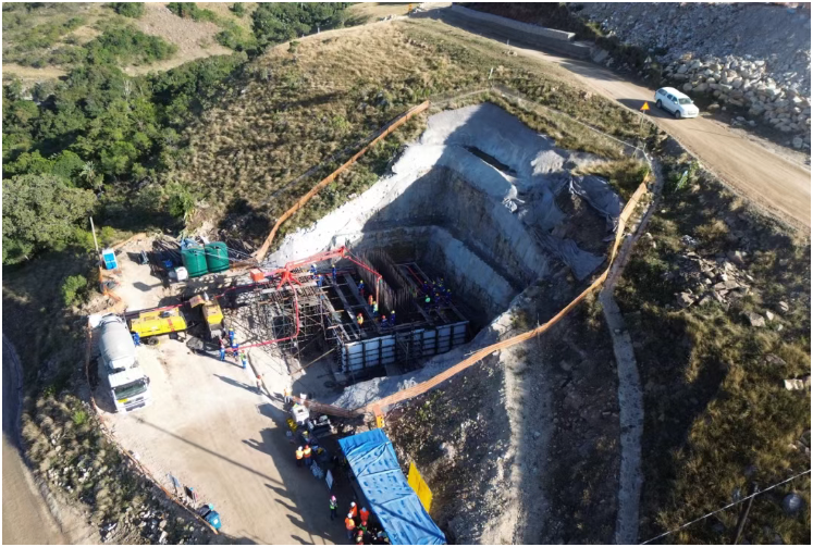 中交南非門塔圖大橋項目橋墩擴(kuò)大基礎(chǔ)順利澆筑完成